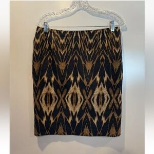 Saks Fifth Avenue Ikat Animal Print‎ Straight Pencil Skirt Womens Size 8 (1610)